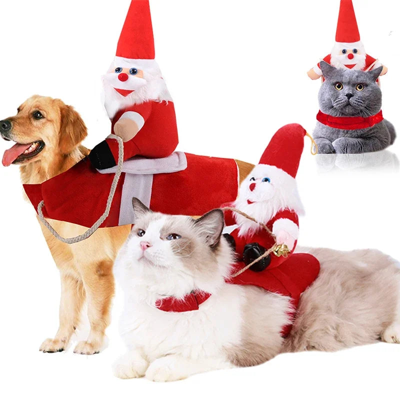Cute Santa Claus Pet Sweater for Cats & Dogs – Cozy Christmas Outfit for Winter Fun
