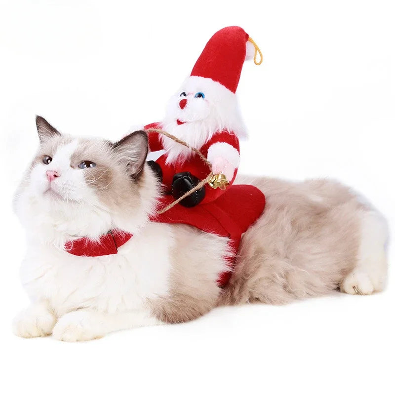 Cute Santa Claus Pet Sweater for Cats & Dogs – Cozy Christmas Outfit for Winter Fun