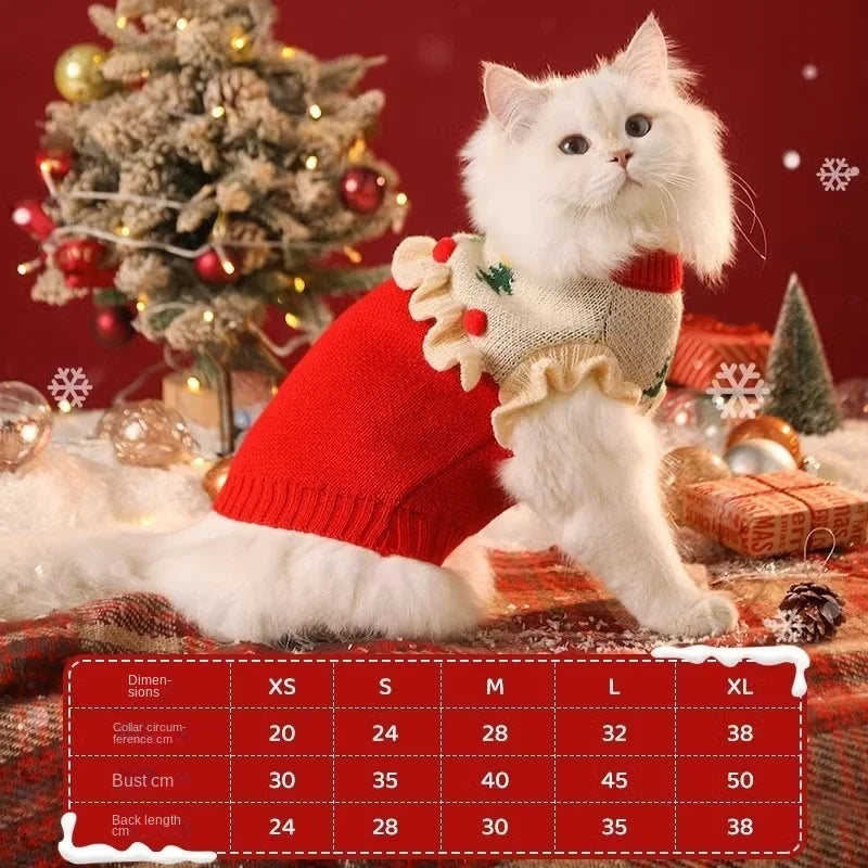 Cute Santa Claus Pet Sweater for Cats & Dogs – Cozy Christmas Outfit for Winter Fun