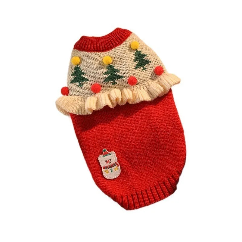 Cute Santa Claus Pet Sweater for Cats & Dogs – Cozy Christmas Outfit for Winter Fun
