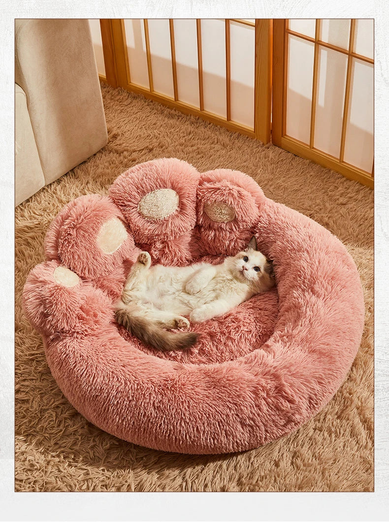Fluffy Plush Dog & Cat Bed – Soft Kennel Cushion, Washable Pet Sofa Mat