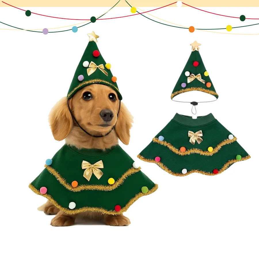 Christmas Tree Pet Sweater – Cozy Holiday Knit for Cats & Small Dogs