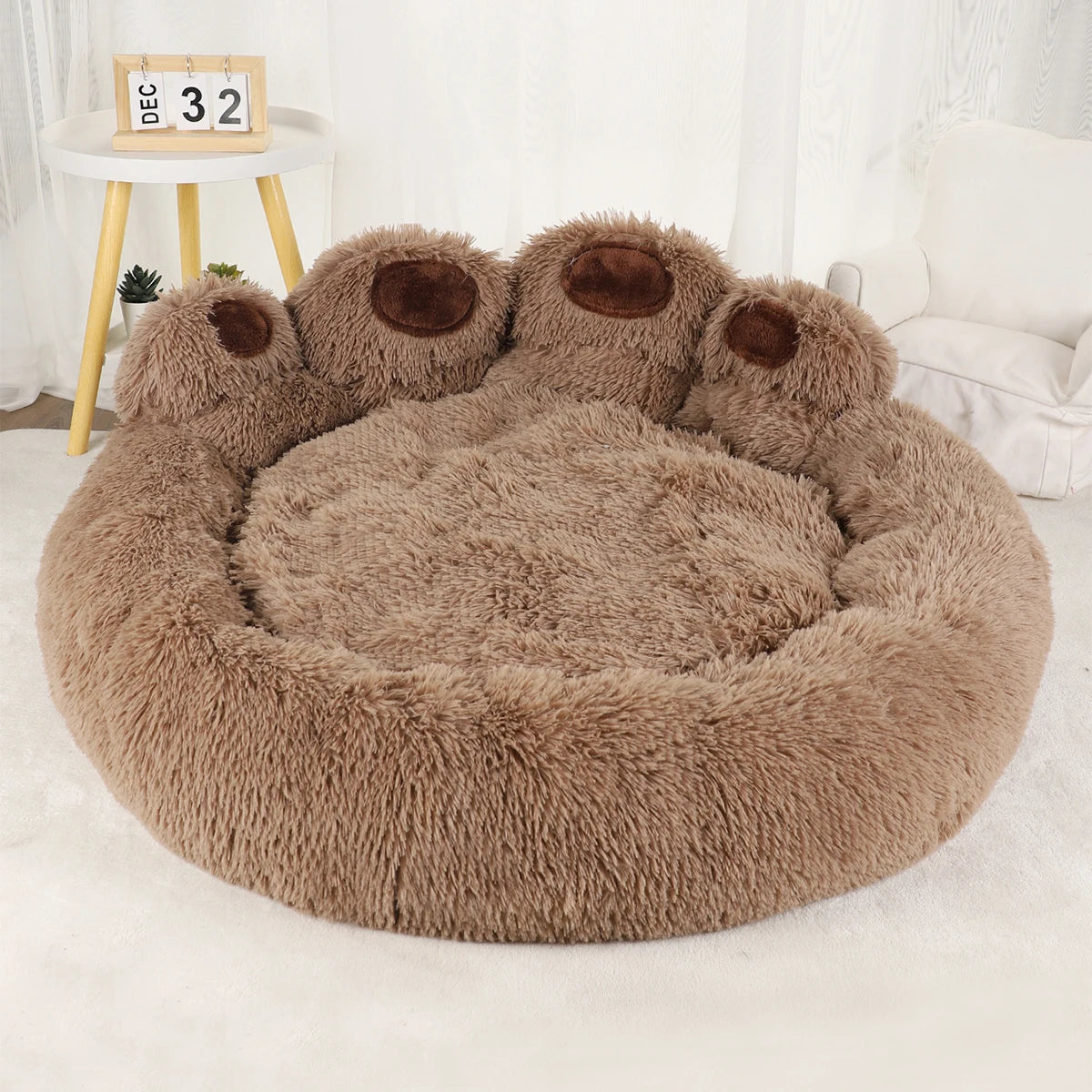 Fluffy Plush Dog & Cat Bed – Soft Kennel Cushion, Washable Pet Sofa Mat